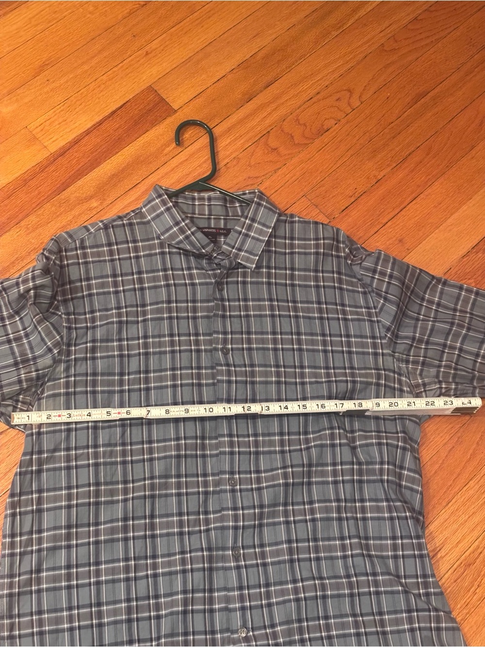 John Varvatos Men’s XL Gray/Blue Button Down Shirt 100% Cotton Long Sleeve - Picture 8 of 8